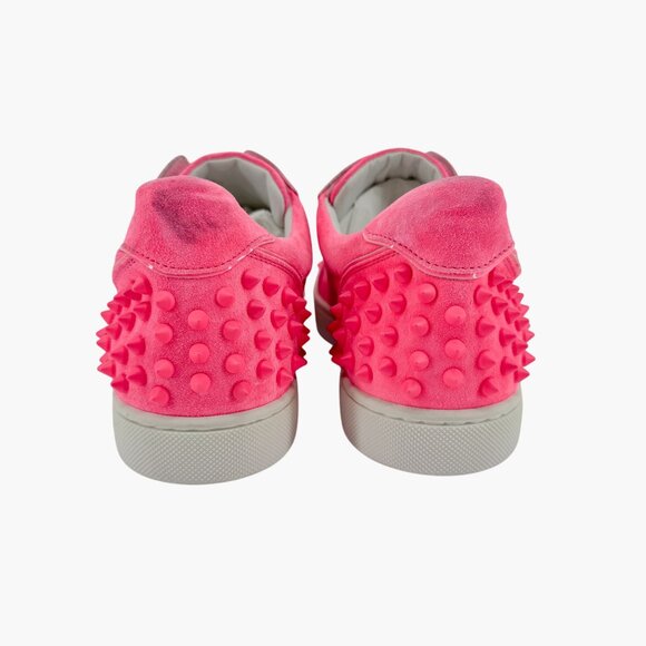 Christian Louboutin Vieira 2 Spike Sneakers Size 40 US 10 Pink Suede Low Top 79 - Picture 6 of 15